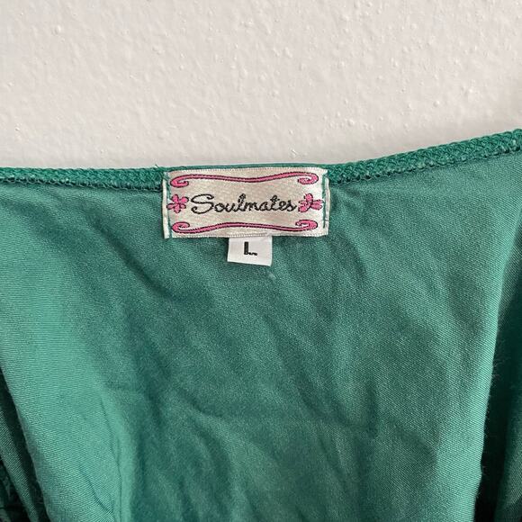 Vintage Y2k Silky strap green top large Sexy - Picture 2 of 3